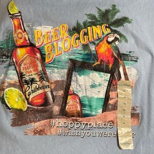 New Caribbean Beer Blogging Blue T-Shirt Men’s XL